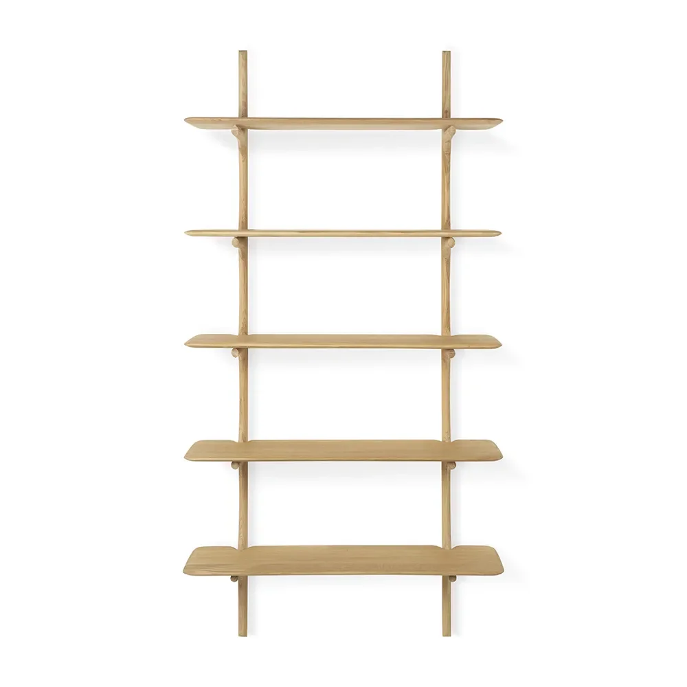 PI Vägghylla Ek 5 hyllplan