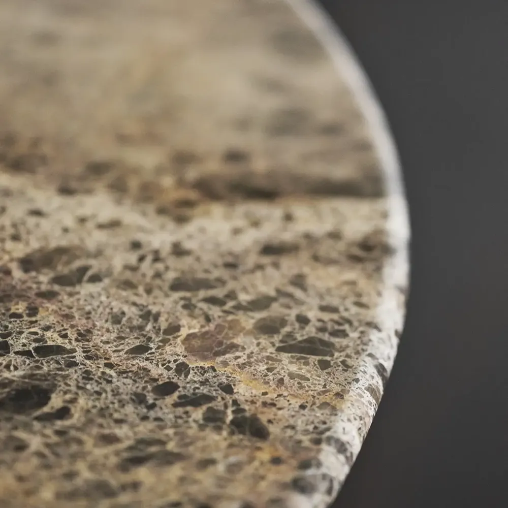 Taransay matbord Ø125 cm brun marmor/brun ek