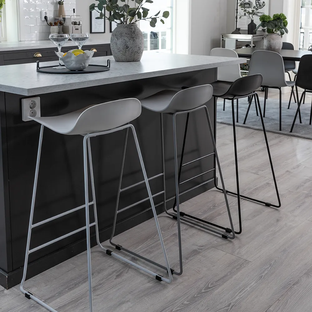 Wave barstol grå 2-pack 
