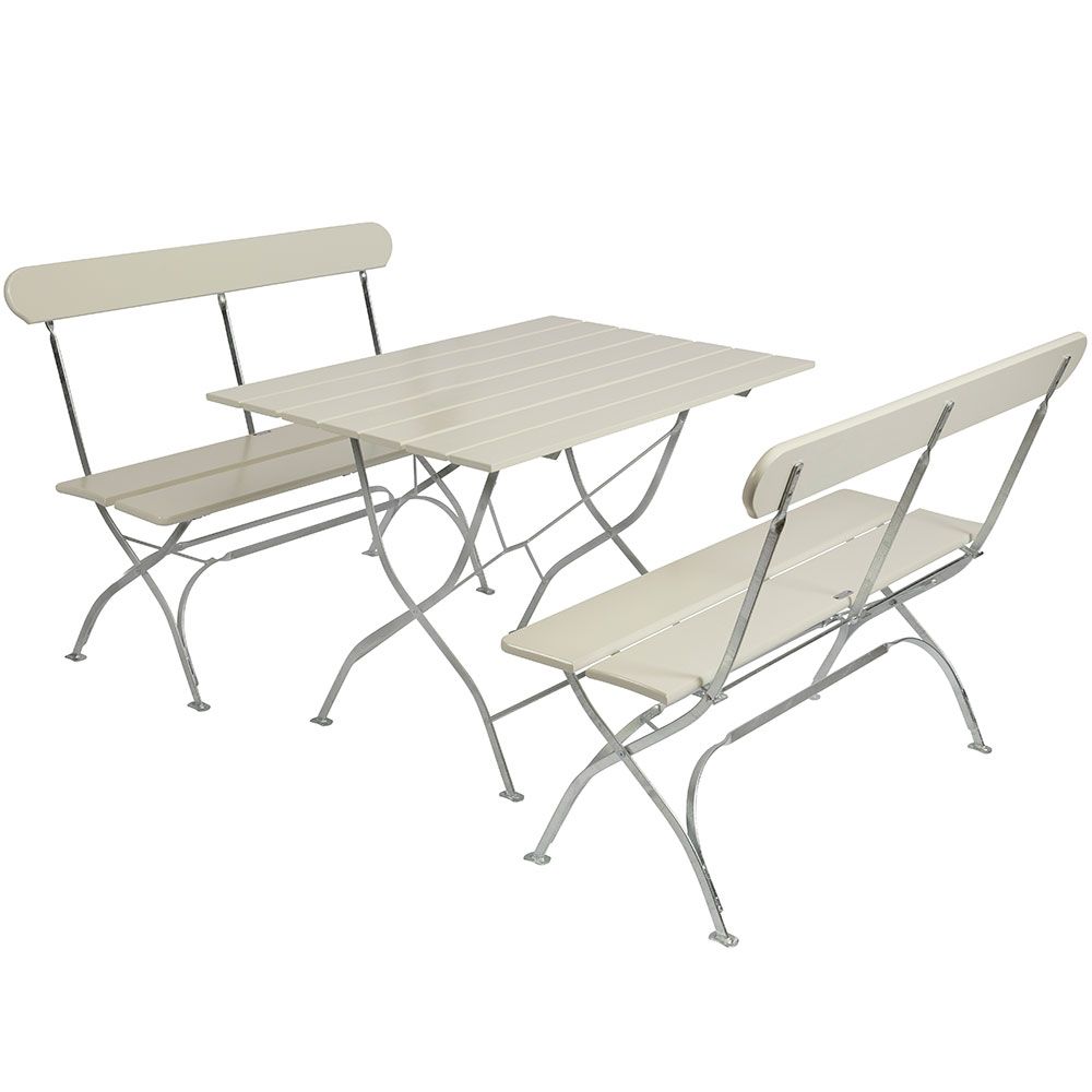 Bryggerigrupp Bord & 2 Soffor Vit