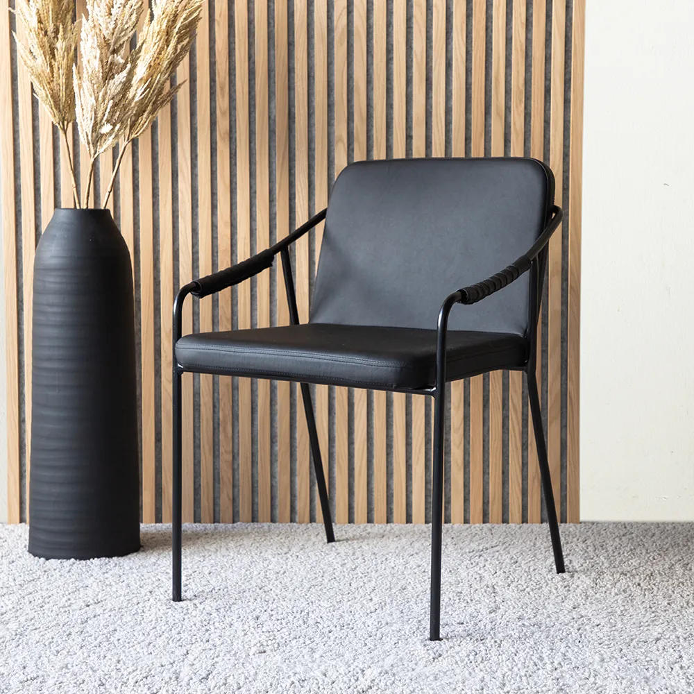 Tvist Matstol Svart PU 2-pack