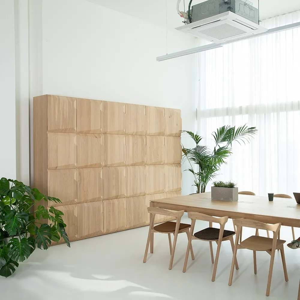 Bok Matstol Ek/Cognac leather