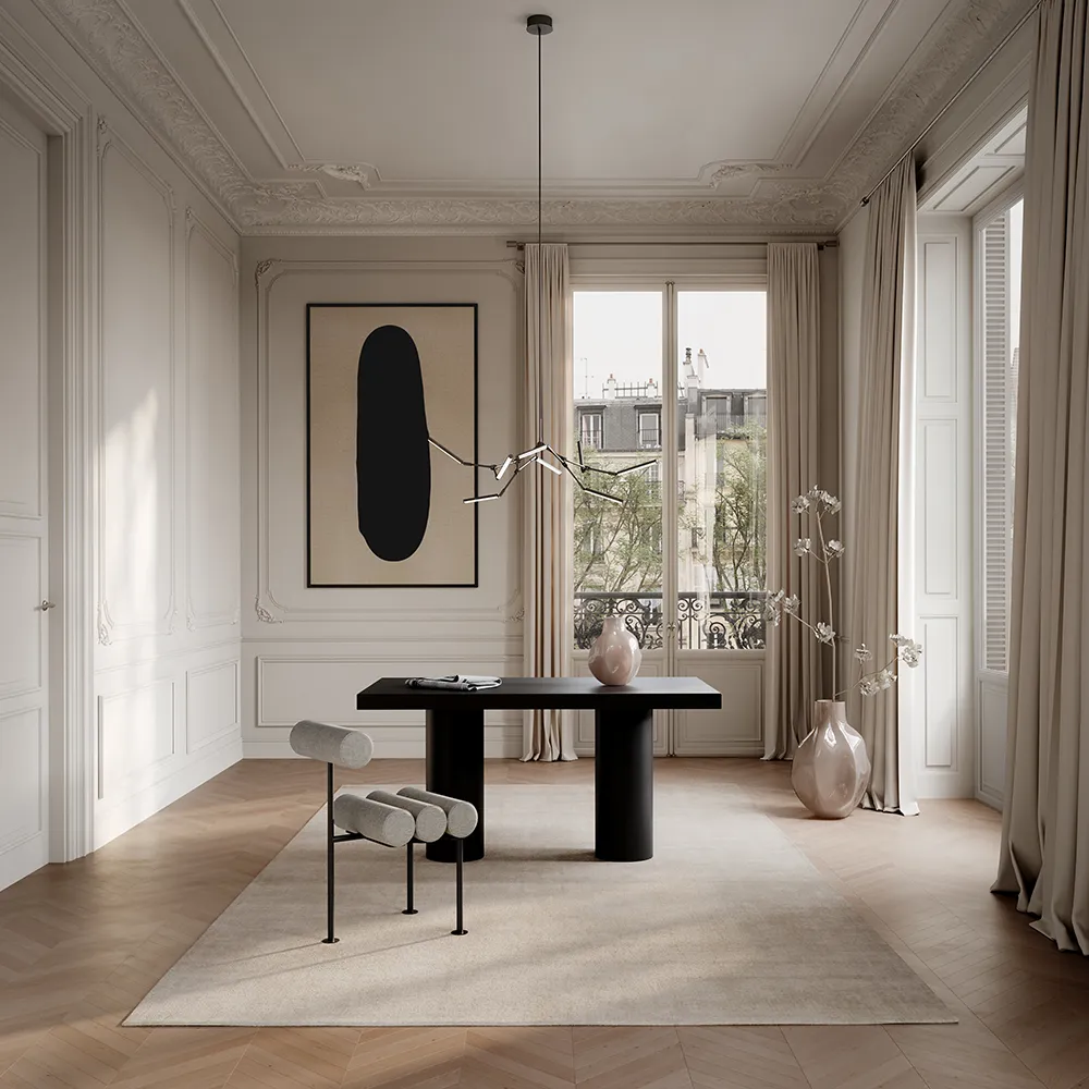 Hiro Matstol Black Frame - Linen