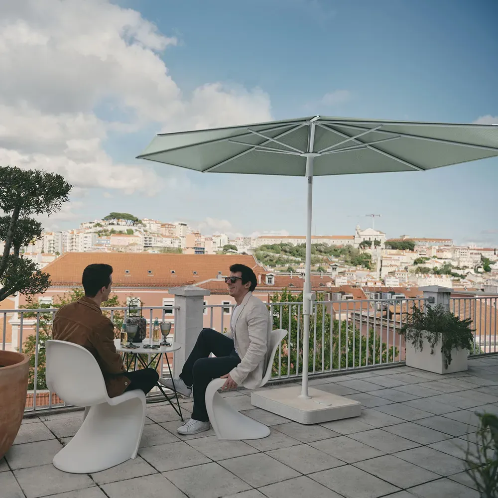 Twist 270 cm parasoll matt white Kat.5 502 Thunder