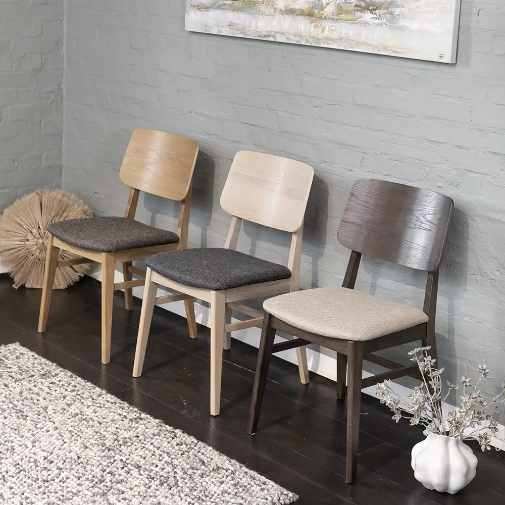 Stevie Matstol oljad ek/grå 2-pack