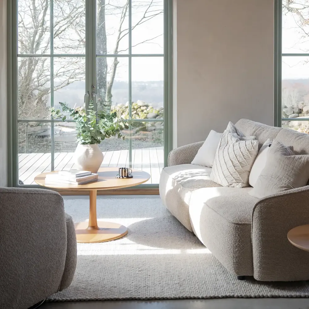 Norris soffa 3-sits tyg Anna ljusbeige