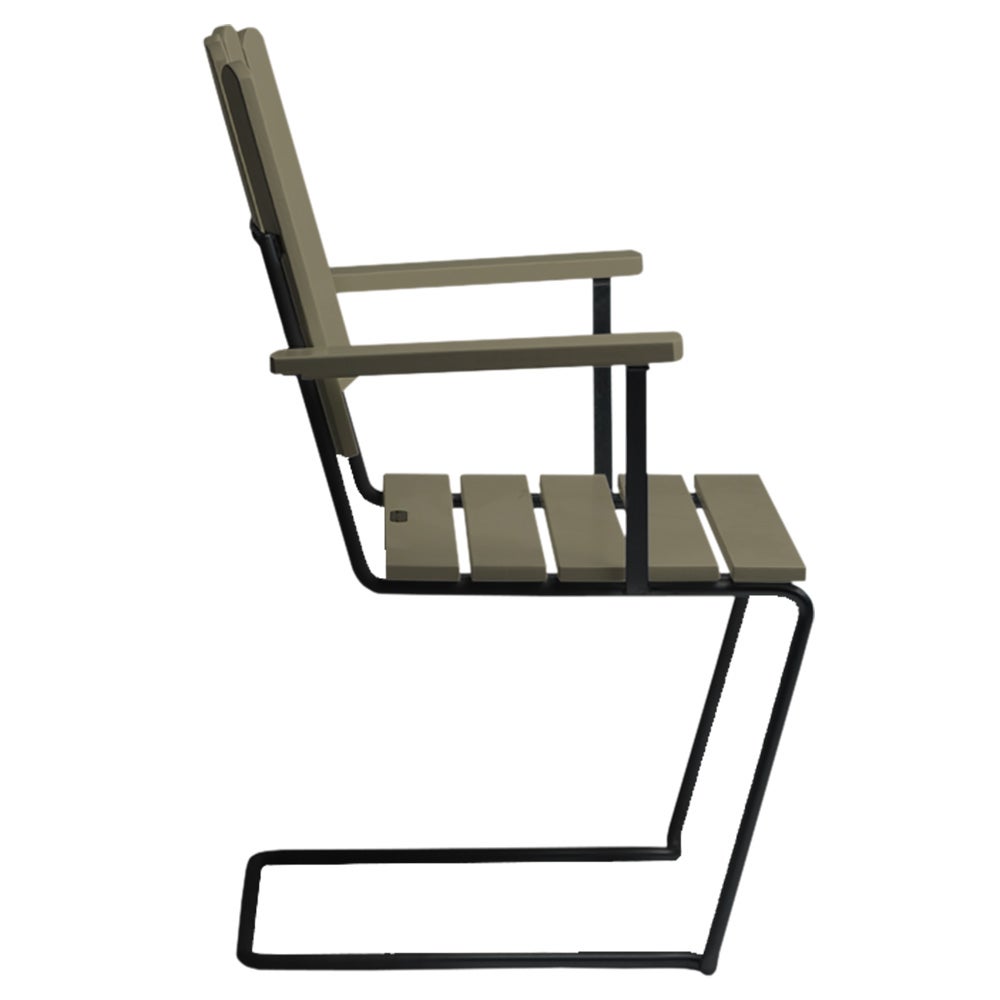 A2 Fåtölj Grönlackad Ek / Svart Stativ