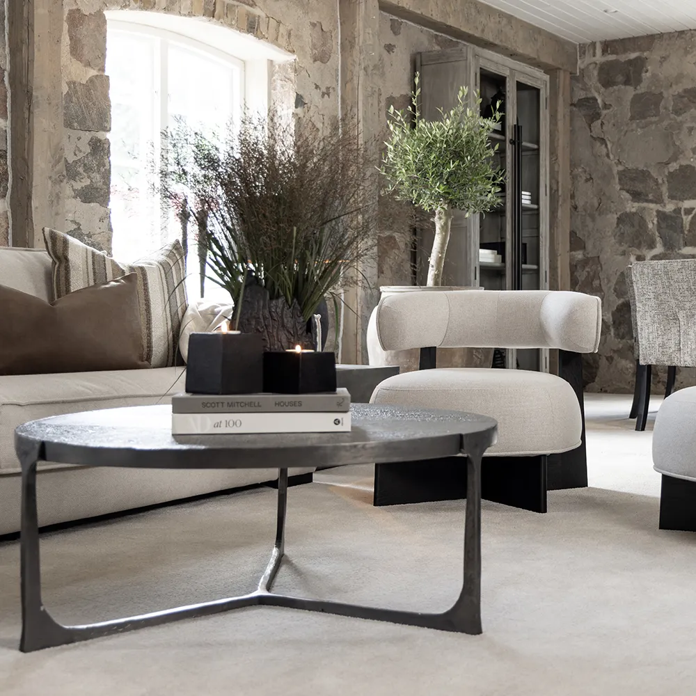 Porto tygfåtölj Hailey shell