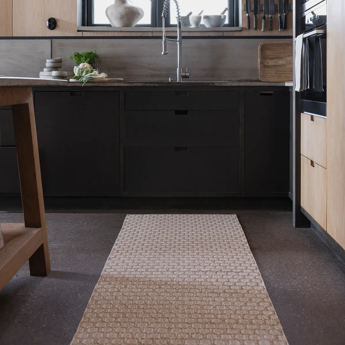 Vändbar Plastmatta MIMI Beige/Vanilla 70x240 cm