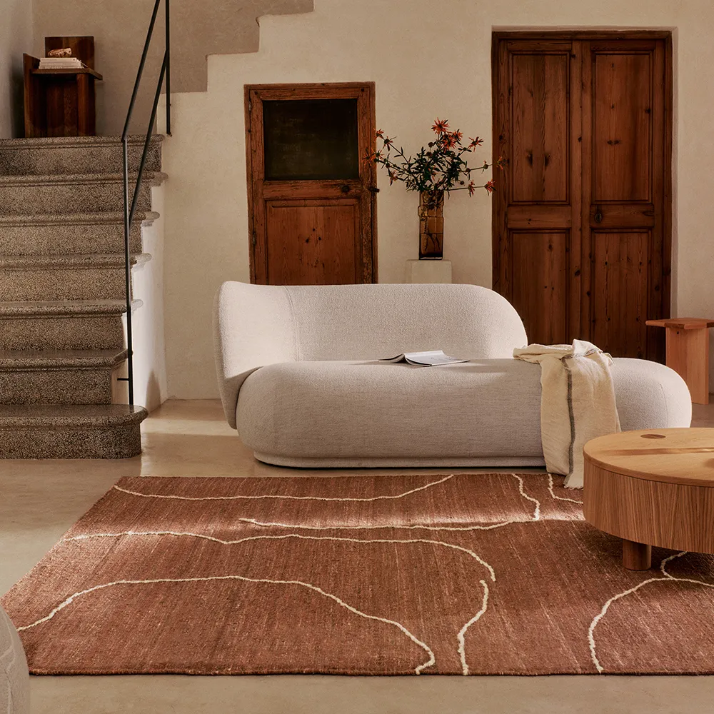 Handvävd Matta i Jute Gesso Terracotta 140x200 cm