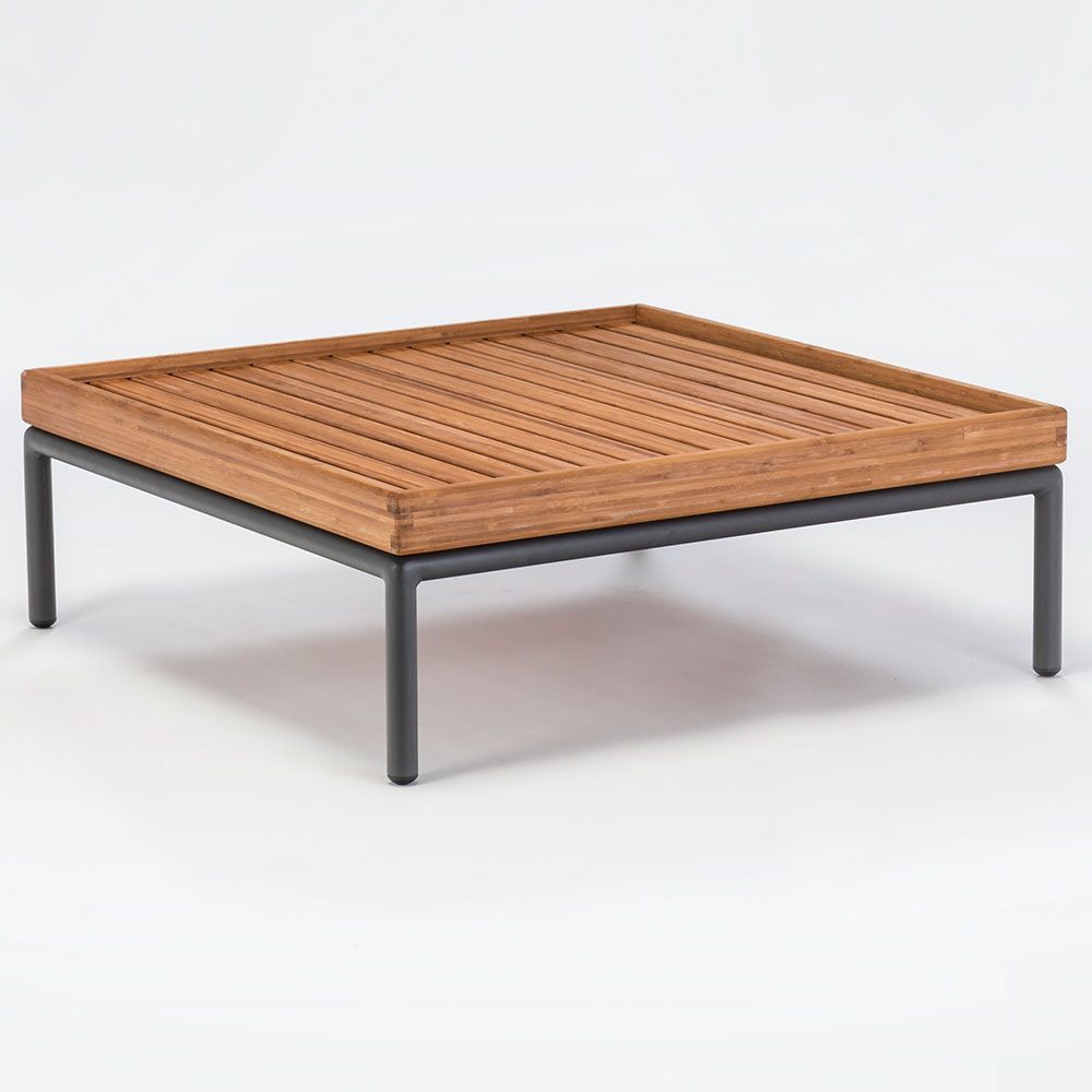 Level soffbord 81x81 cm grå aluminium