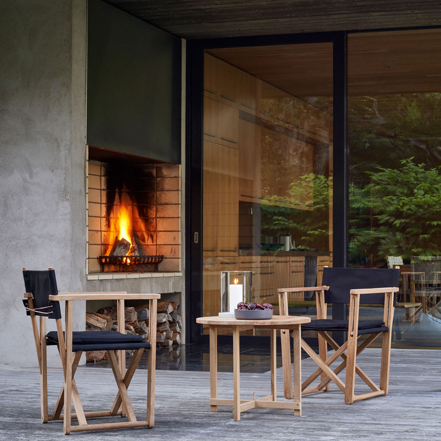 Kryss loungefåtölj teak 