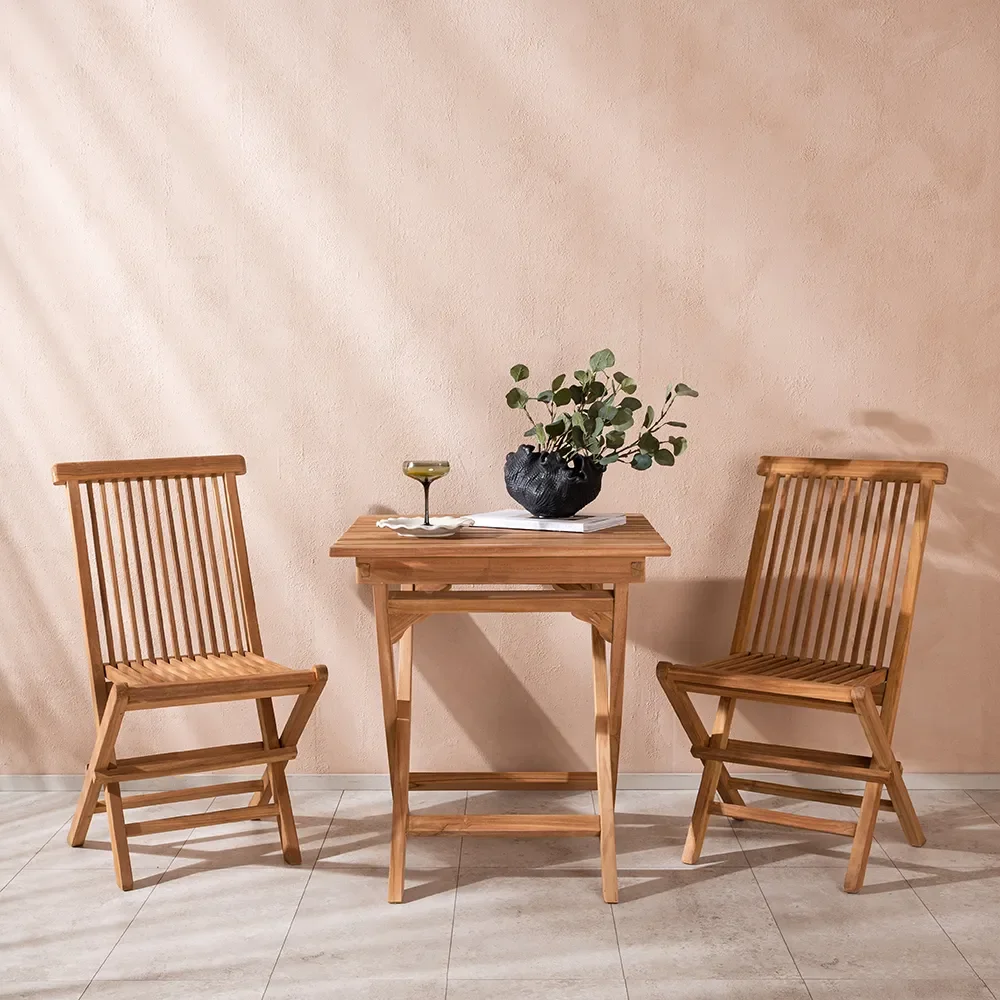 Kenya Matstol Teak 2-pack