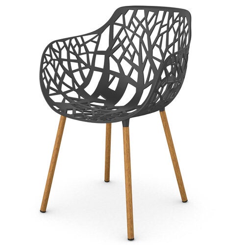 Forest karmstol med Iroko klädda ben Dark Blue 
