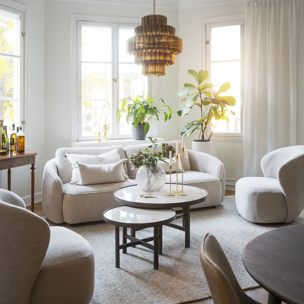 Norris soffa 3-sits tyg Anna ljusbeige