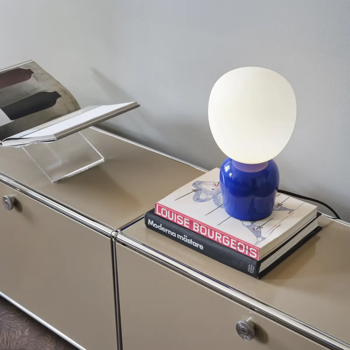 Bordslampa Ø18,4xH33,5 cm Metall/Glas Ultramarinblå