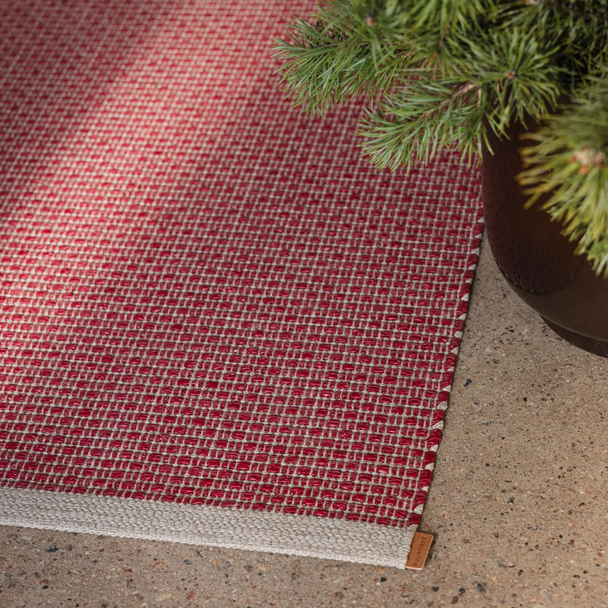 Tvättbar Plastmatta NILS Dark Red 70x180 cm