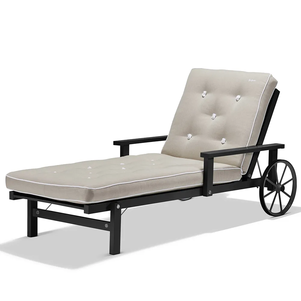 Liggvagn Med Armstöd Svart Alu 