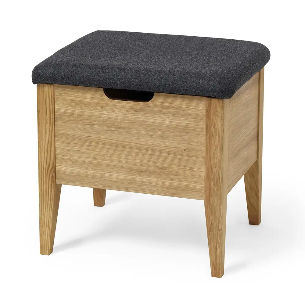 Klinte bänk 45 cm ek med ulltyg 