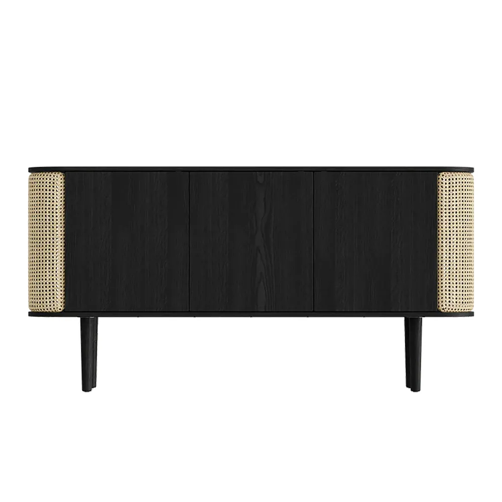 Treasures 3-dörrars skåp Svart Ek/Ventian Cane