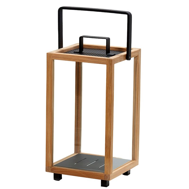 Lighthouse Ljuslykta Grå/Teak Liten 