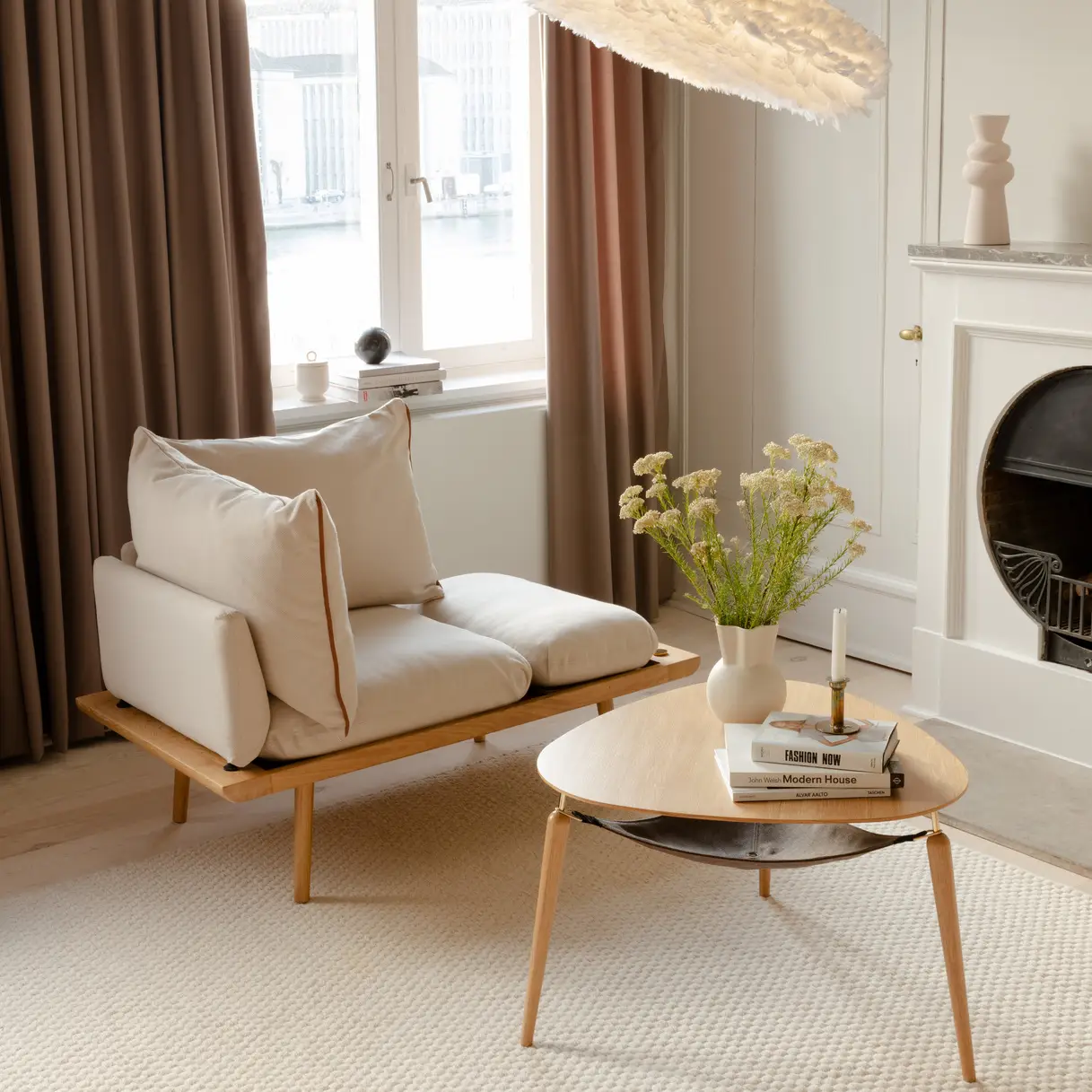 Lounge Around 1.5-sits soffa Oak/White Sands