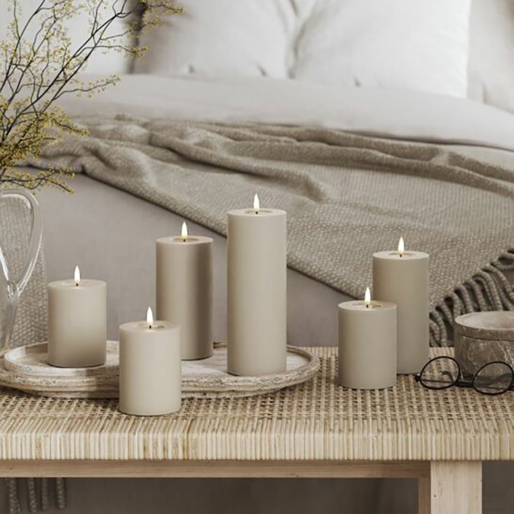 LED blockljus 7,5x15 cm sand