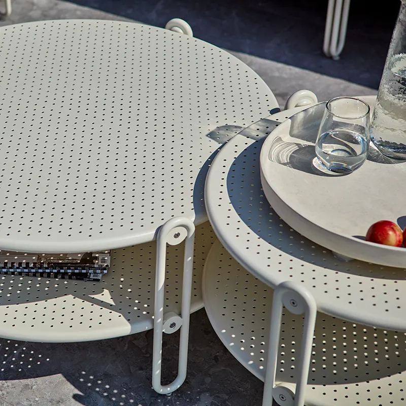 Blixt soffbord 65 cm Pearl White