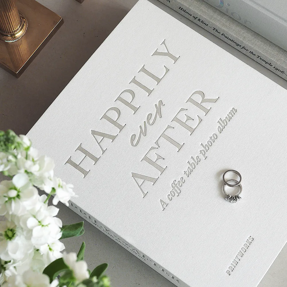Bröllopsfotoalbum Happily Ever After Ivory