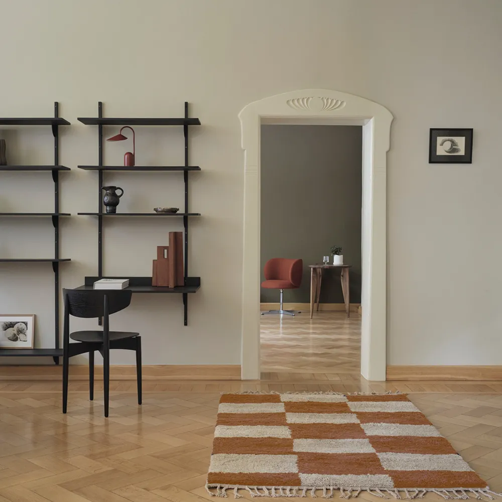 Sector Väggmonterat Skrivbord - Black Ash/Black Brass