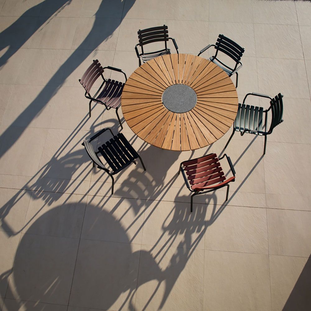 Circle matbord 150 cm aluminium / bamboo 