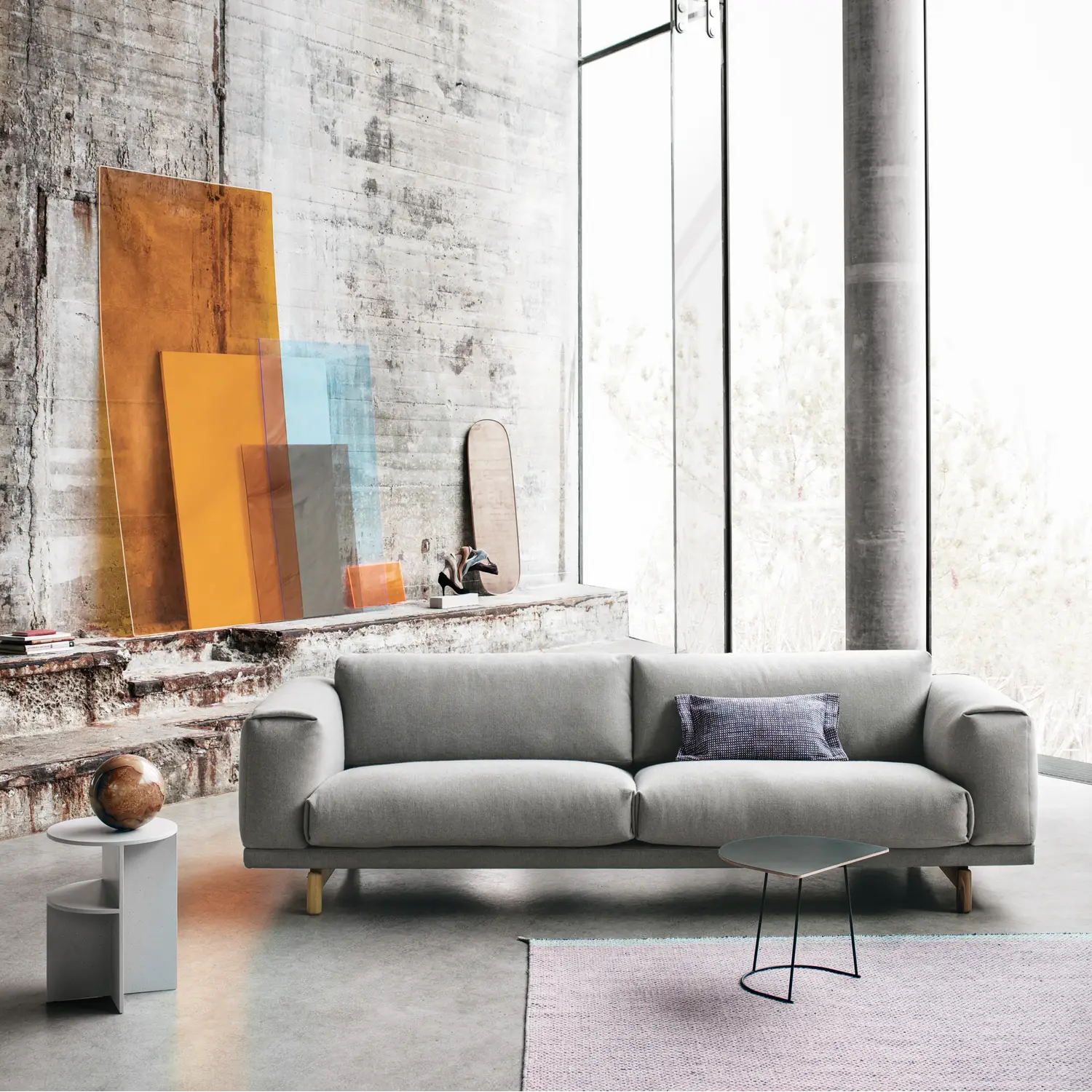 Rest Soffa 3-sits Metallbas Hearth 6/Black