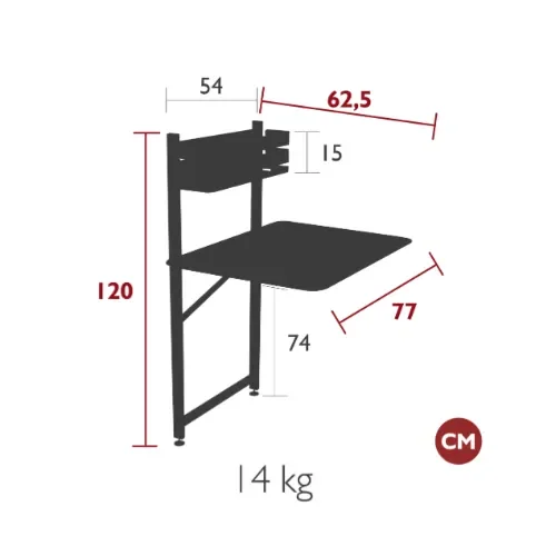 Bistro balkongbord 57 x 77 cm Anthracite