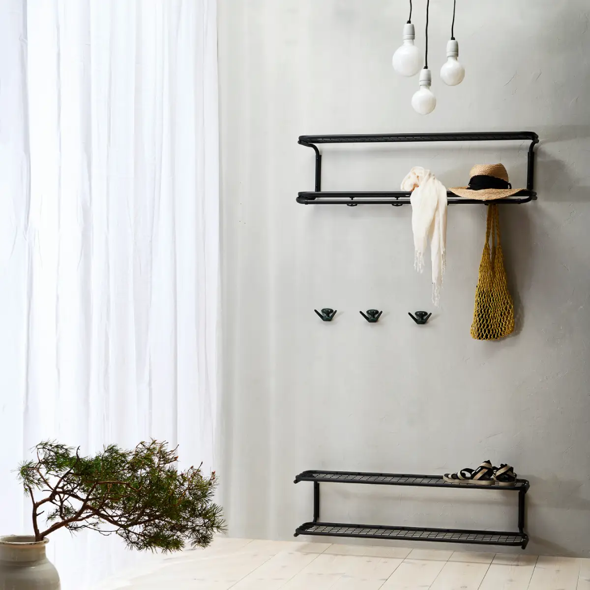 Classic hatthylla 110 cm Svart Krom