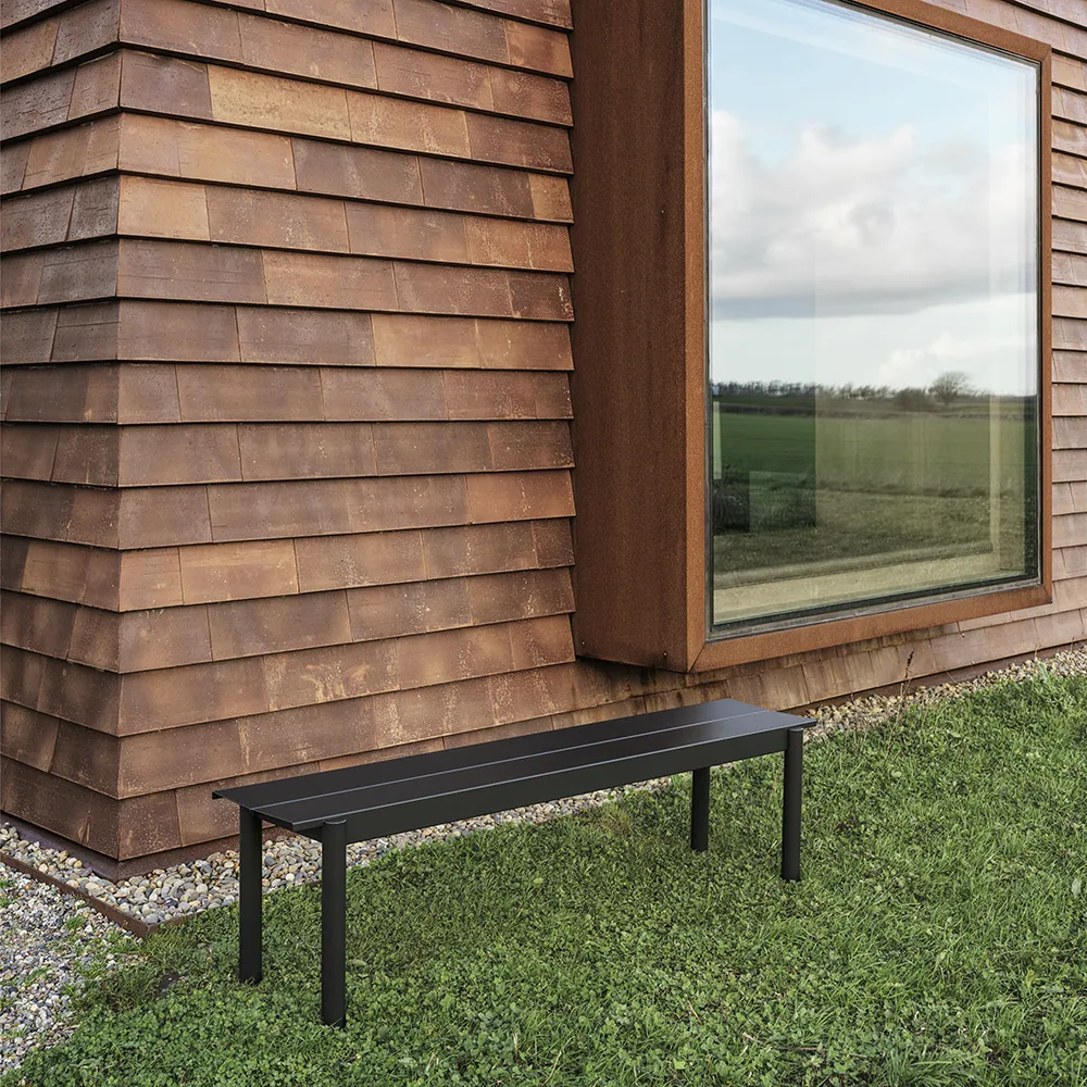 Linear Steel Bänk 110x34 cm Warm Galvanized Steel 