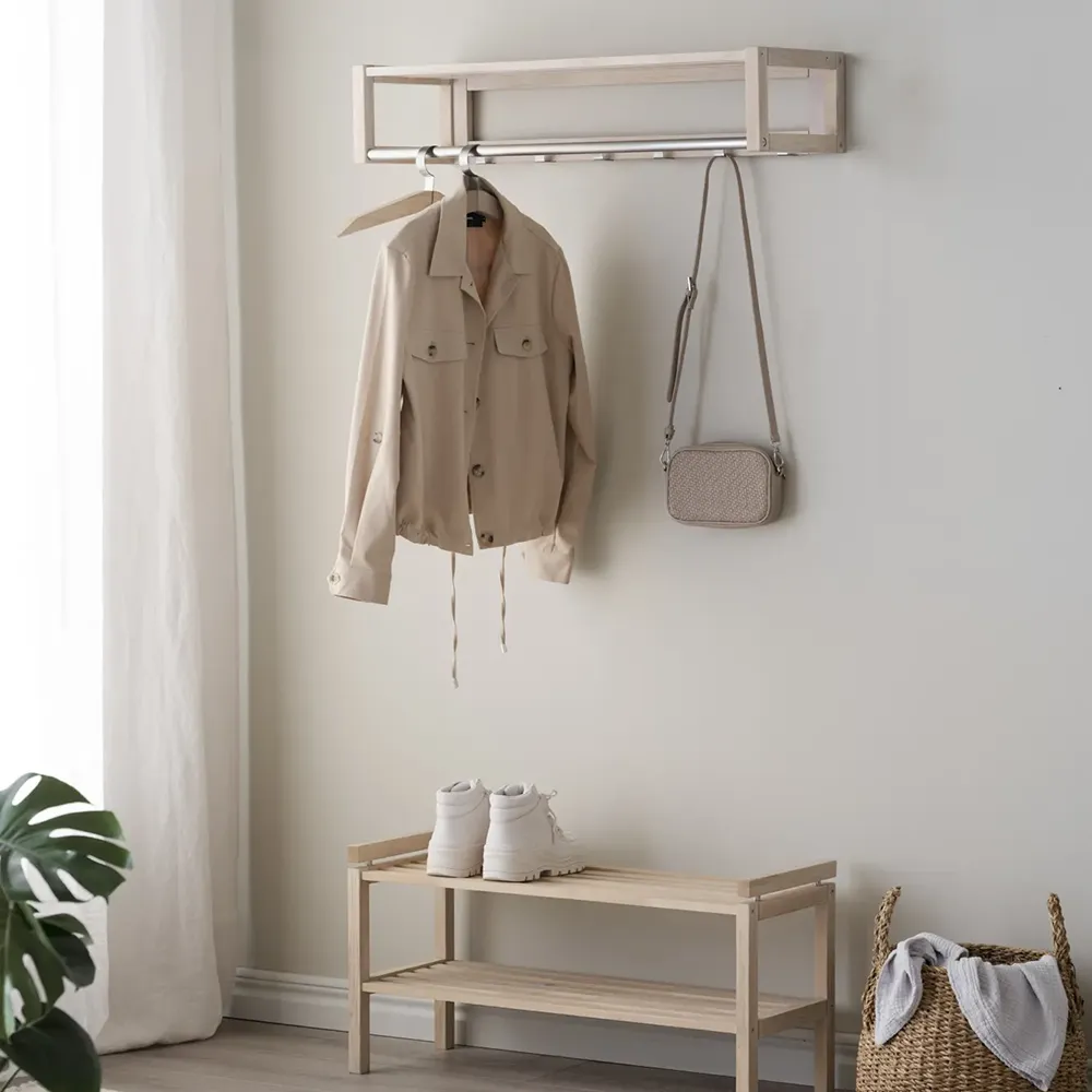 Confetti hatthylla 80x30 cm vitpigmenterad ek