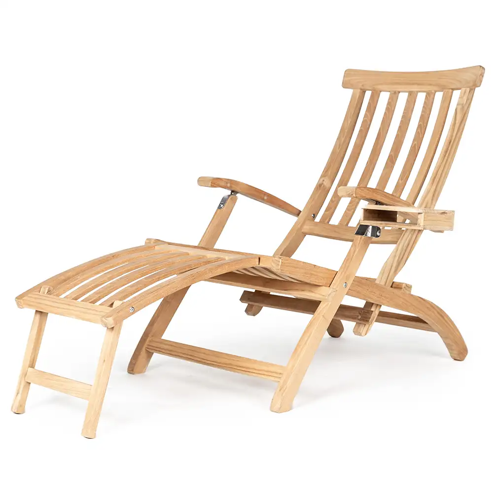 Lobby Däckstol Teak inkl. bricka & regnskydd