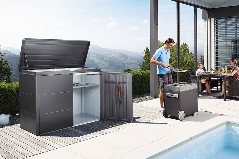 Highboard förvaringslåda 160 cm grå