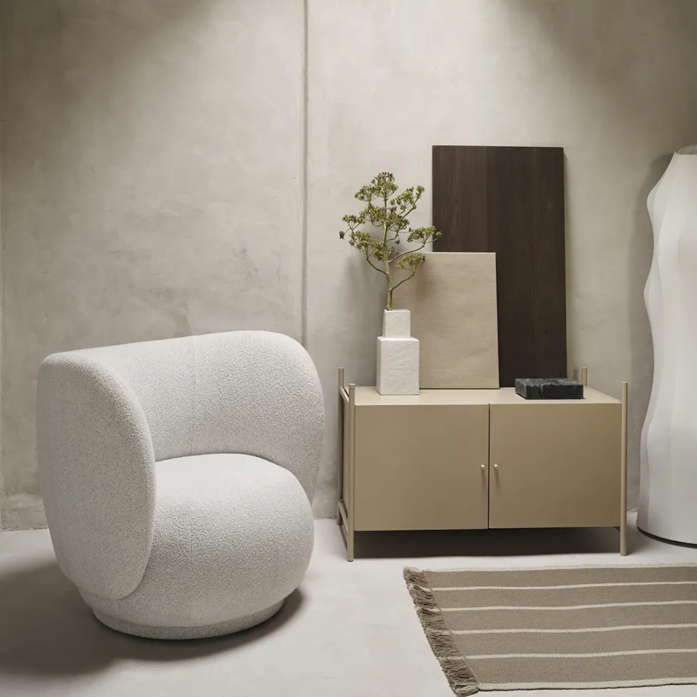 Rico Lounge Fåtölj Soft Bouclé - Off-white/Sand