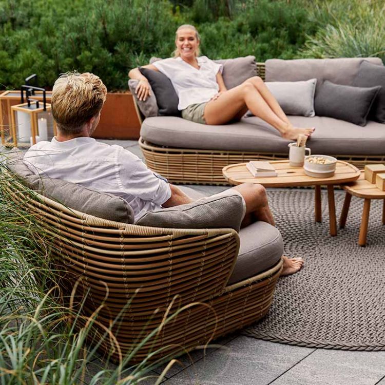 Loungefåtölj Basket Natural Konstrotting Inkl Ljust Cane-Line Airtouch Dynset