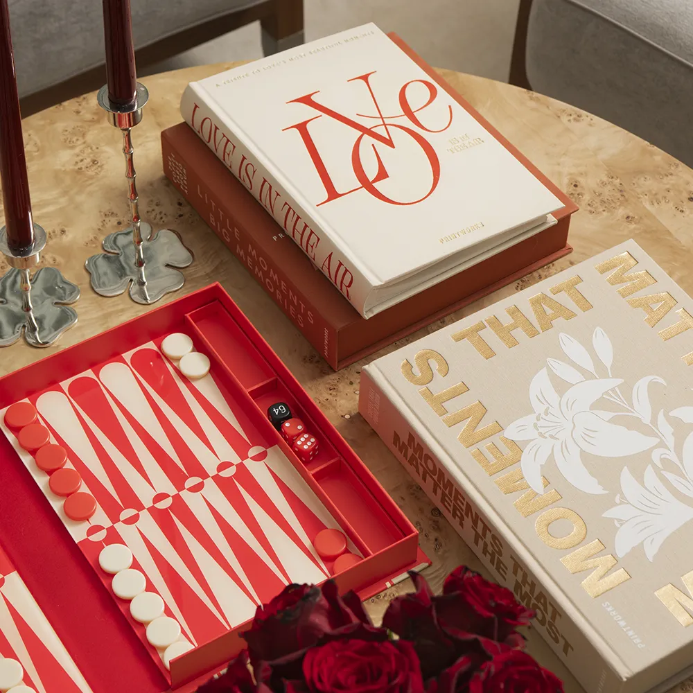 Backgammon Art of Red/Cream