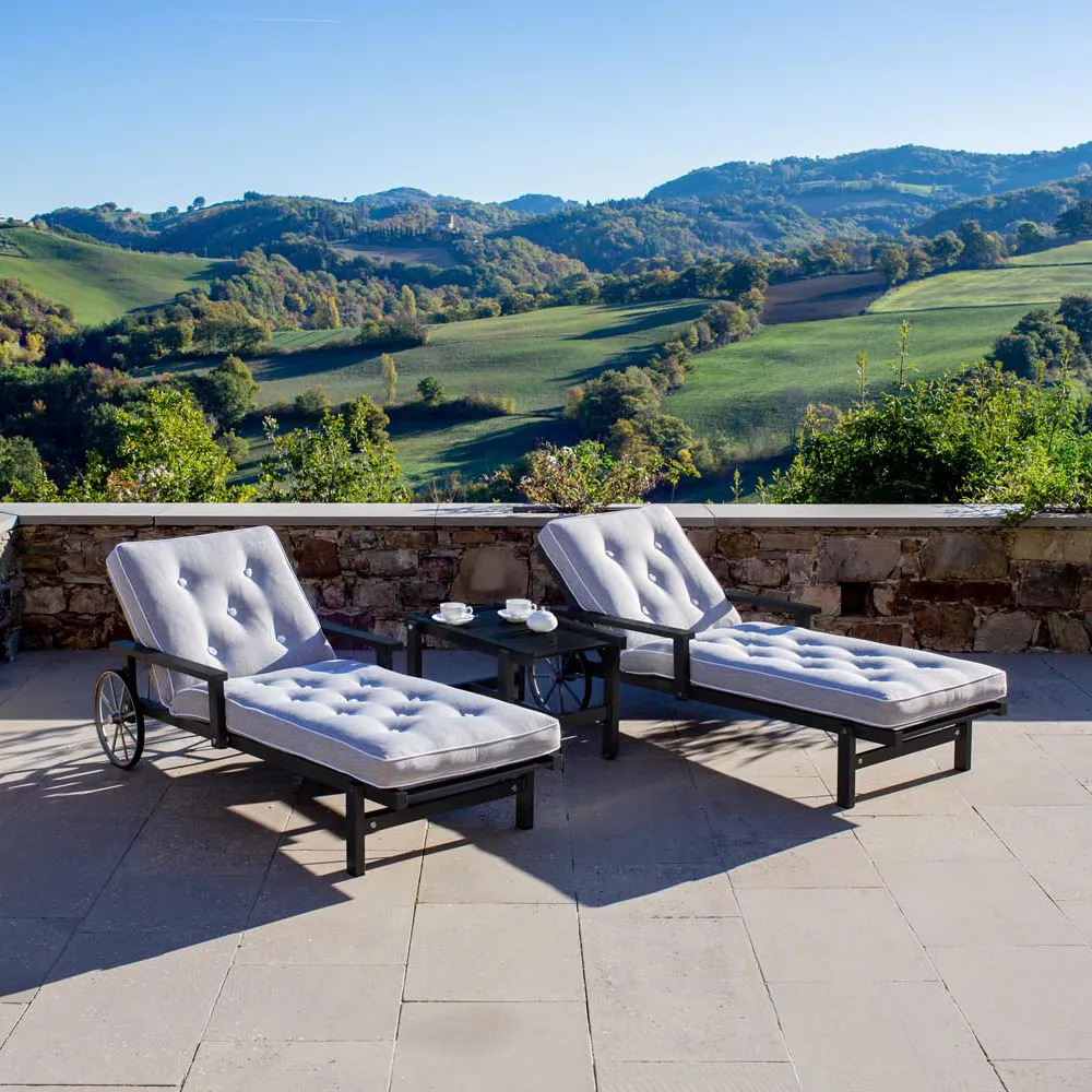 Liggvagn Med Armstöd Svart Alu 