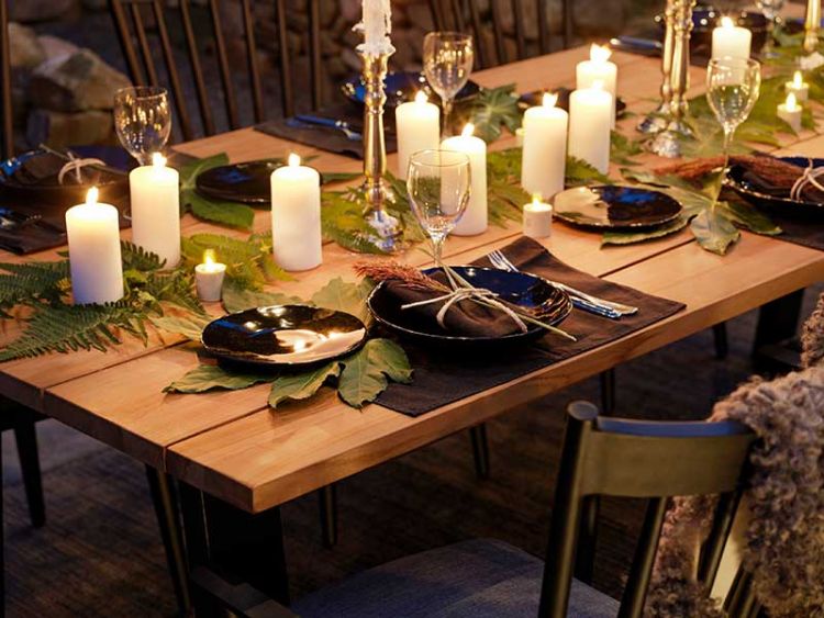 Laurion soffbord 67x130  cm teak/svart 