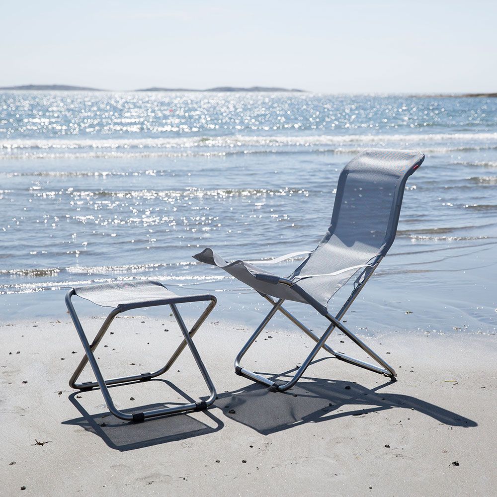 Chico fotpall taupe aluminium/textilene 