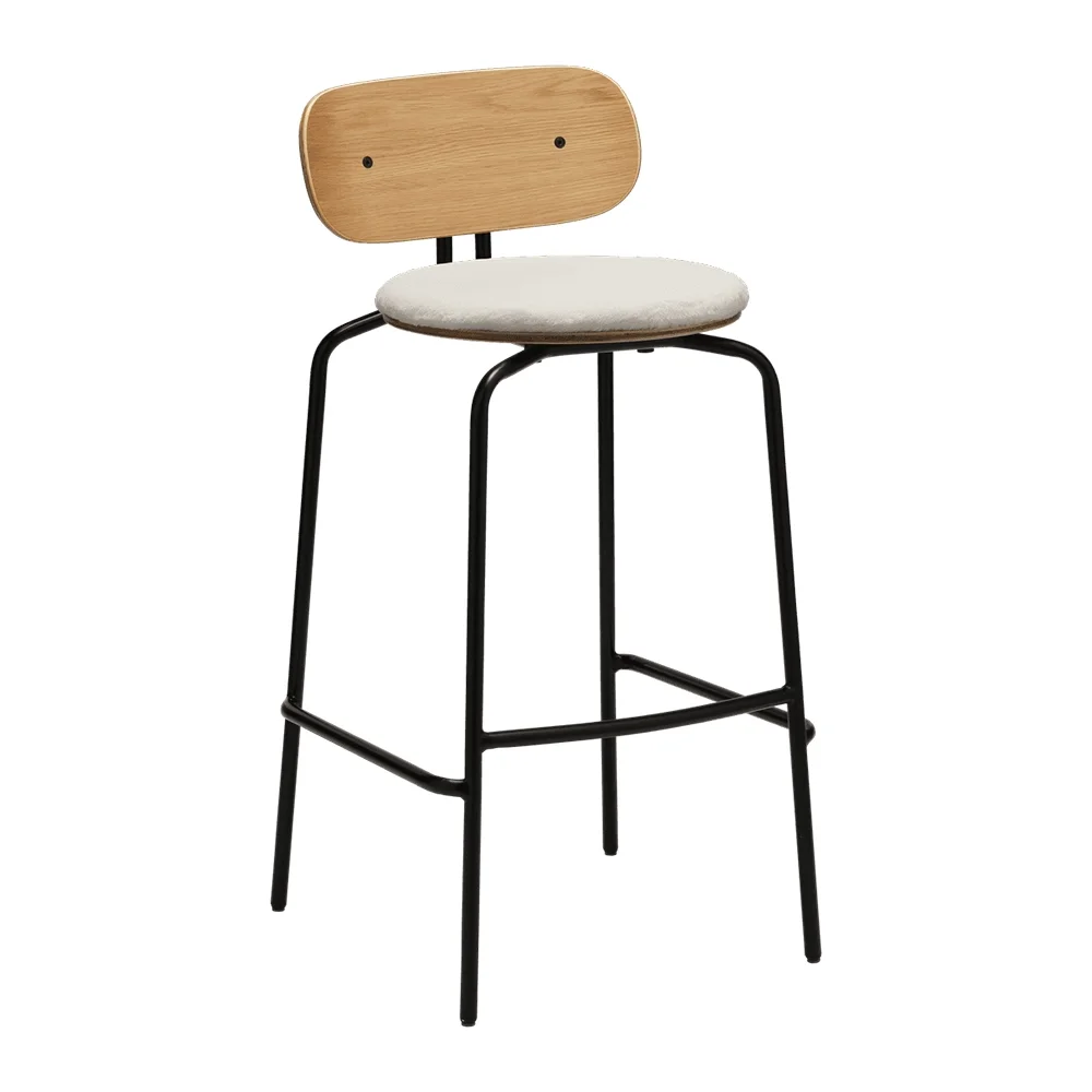 Curious Barstol Ek/Svart Teddy White