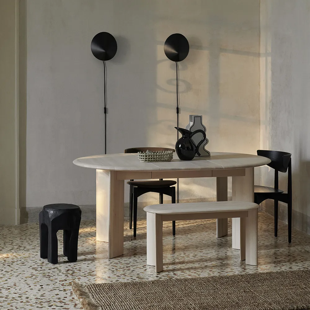 Bevel Matbord 117-217x117 cm - White Oiled Beech