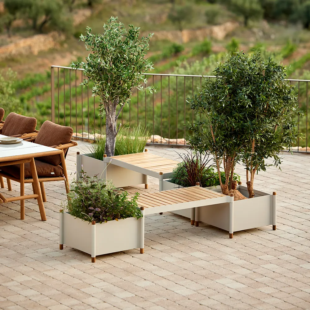 Sticks planter bänk Teak/sand 