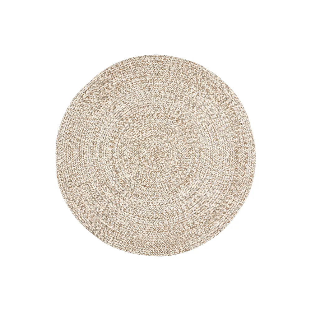 JUNI matta natur/vit Ø120 cm