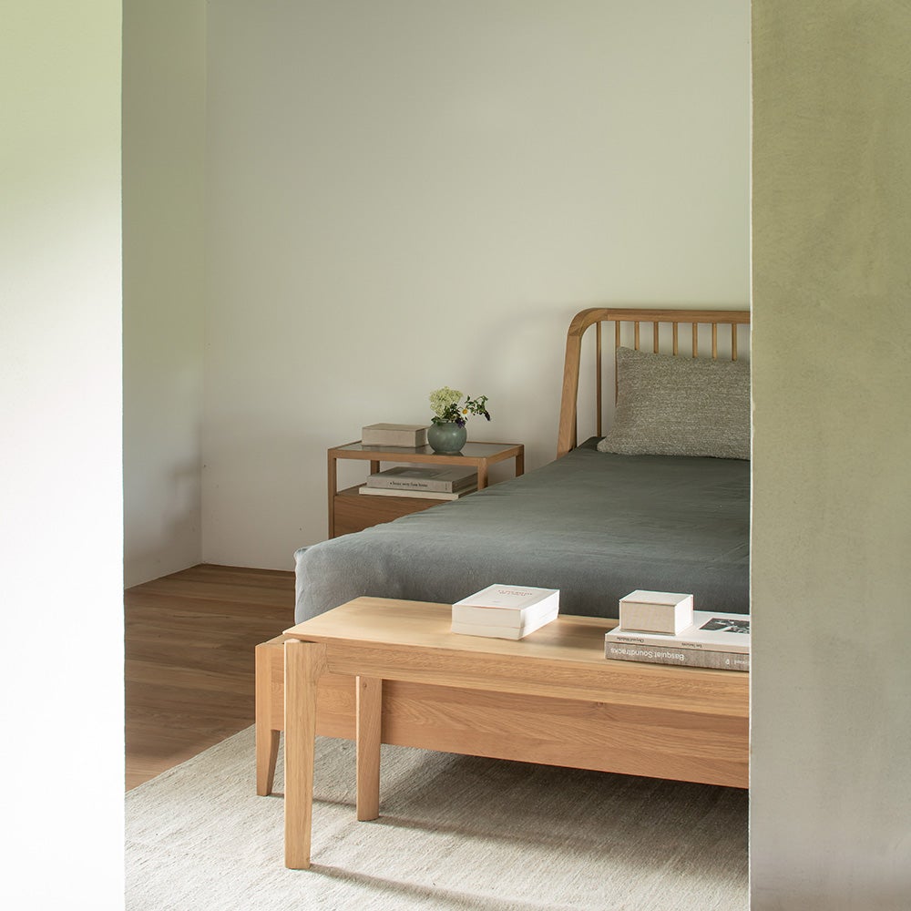 Bok bänk Lackad teak 35X126 cm