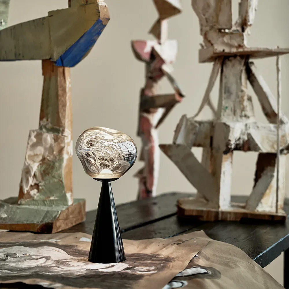 Melt Portabel lampa Black LED